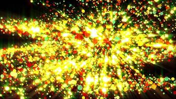 Lively Particle Burst Animation Displaying Prominent Red WARM Text - Engaging Abstract Background for Titles, Intros, or Effects video