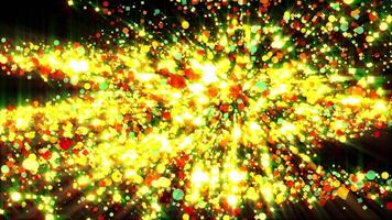 Eye-Catching Particle Explosion Animation with Prominent Red NEST Text - Colorful Abstract Background for Titles, Intros, or Effects video