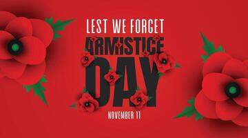 Armistice Day Graphic with Poppies and Bold Typography vector