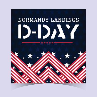 Chevron Patterned D Day Poster Banner