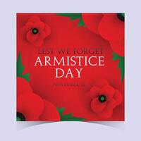 Red Armistice Day Illustration with Overlapping Poppies vector