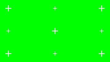 Greenscreen background with white tracking cross marks. Chromakey technique. technology to add visual effects or VFX during movie post production phase. flat illustration vector