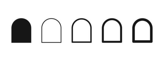 Set of arch shapes and frames. Arc boxes. Blank templates for wedding invitation or greeting cards, business brochures, event banners in archway form. graphic illustration vector