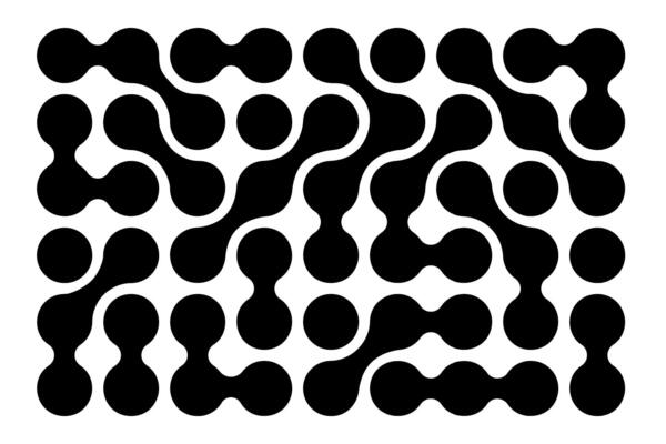 Metaball pattern. Liquid drops or morph shapes background. Organic blobs or molecules isolated on white background. Modern abstract wallpaper with connected dots. graphic illustration
