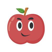 apple colorful collection of adorable fruit and vegetable characters with various facial expressions in cartoon style. vector