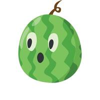 watermelon colorful collection of adorable fruit and vegetable characters with various facial expressions in cartoon style vector