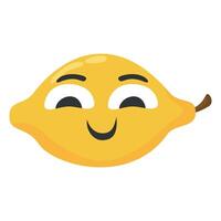 Lemon colorful collection of adorable fruit and vegetable characters with various facial expressions in cartoon style vector