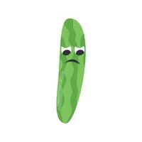 cucumber colorful collection of adorable fruit and vegetable characters with various facial expressions in cartoon style vector