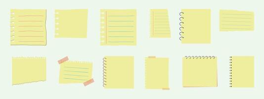 Papers for notes set collection vector