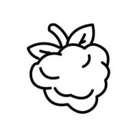 Single raspberry icon with two leaves vector