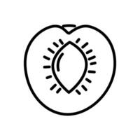Half apricot icon with visible pit outline vector