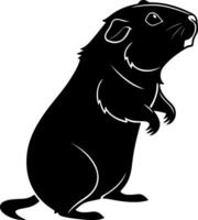 Standing Guinea Pig Silhouette in Side View vector