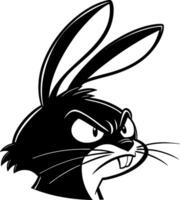 Angry Rabbit Face Silhouette from Front View vector