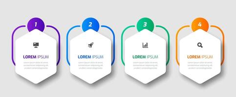 Timeline Infographic Template with Icons and Four Numbers for Presentation vector