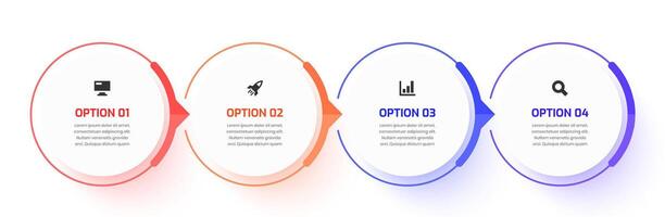 Infographic Element Design Templates with Icons and 4 Options Suitable for Process Diagram vector