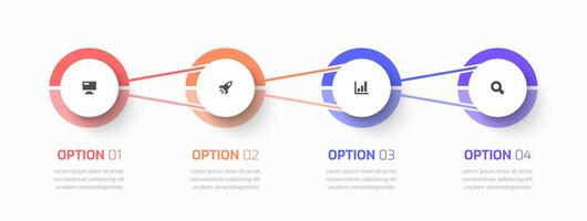 Infographic Business with Circle Label, Icon, and 4 Option for Presentation, Workflow vector