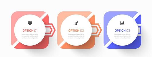 Infographic Business with Abstract Design, Icon, and 3 Option for Presentation vector