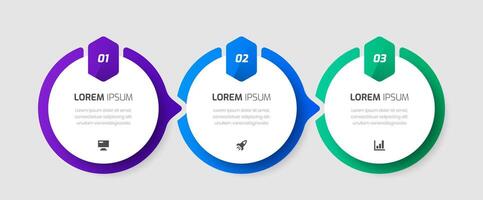 Infographic Business with Circle Label, Icon and 3 Numbers for Presentation vector