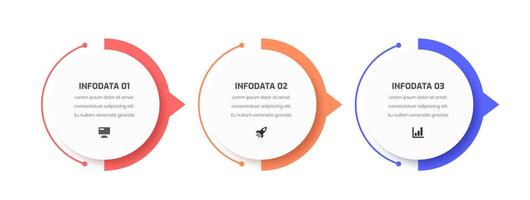 Minimal Infographic Business with Thin Line, Circle Label, Icon and 3 Options for Presentation vector