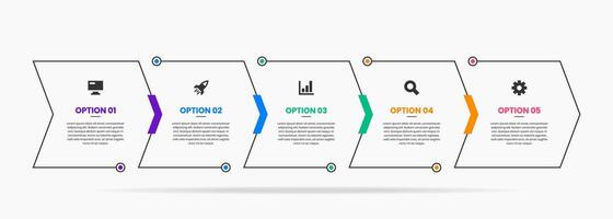 Infographic Element Design Icon Templates with 5 Options or Steps. Suitable for Process Diagram, Presentations, Workflow Layout vector