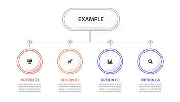 Flowchart Infographic Design with Thin Line, Circle Label, Icon and 3 Options, Good for Presentation vector