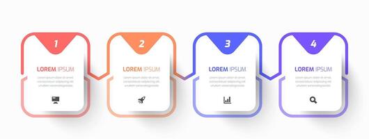Timeline Infographic Business with Circle Label, Icon, and Four Option for Presentation vector