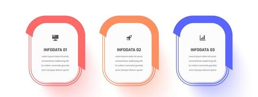 Infographic Business with Thin Line, Rectangle Label, Icon and 3 Options for Presentation vector