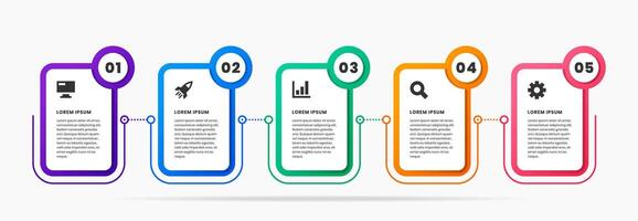 Infographic Element Design Icon Templates with 5 Numbers. Can be used for Process Diagram, Presentations, Workflow Layout, Banner, Infographic. vector