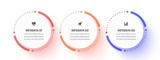 Infographic Template with Thin Line, Circle Label, Icon and Three Options for Presentation vector