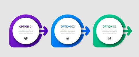 Abstract Infographic Label Design Template with Circle Label, Icons and Four Options for Presentation vector