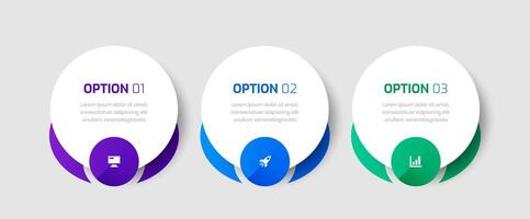 Infographic Business with Circle Label, Icon and 3 Options for Presentation vector