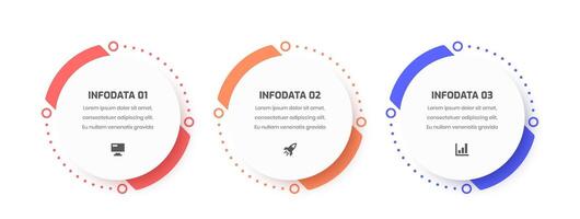Infographic Business with Thin Line, Circle Label, Icon and 3 Options for Presentation vector