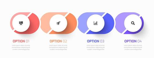 Infographic Business with Circle Label, Icon, and 4 Option Suitable for Presentation, Infographic vector