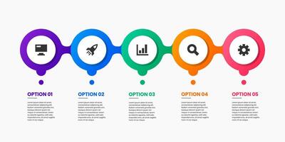Infographic Element Design Icon Templates with 5 Options or Steps. Can be used for Process Diagram, Presentations, Workflow Layout, Banner, Flow Chart vector