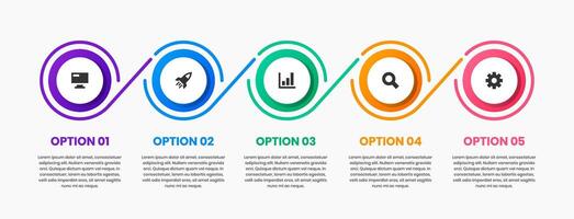 Infographic Element Design Icon Templates with 5 Options or Steps. Can be used for Process Diagram, Presentations, Workflow Layout, Flow Chart, Infographic. vector