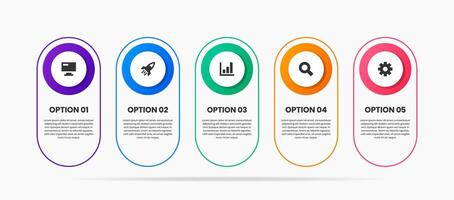 Timeline Infographic Element Design Icon Templates with 5 Options. Can be used for Process Diagram, Presentations, Workflow Layout, Banner, Infographic. vector