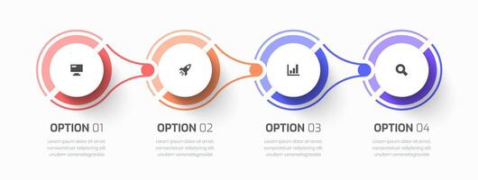 Infographic Business with Circle Label, Icon, and 4 Option for Presentation vector