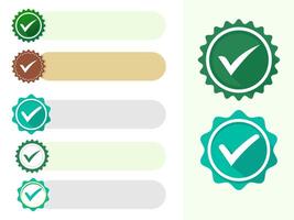Checkmark Verification List with Green, Brown, and Teal Options vector