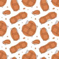 Sweet Chocolate and Cake Pattern in Flat Hand Drawn Style for Template Use vector