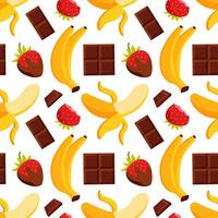 Cute Flat Style Seamless Background of Chocolate and Cakes for Templates vector