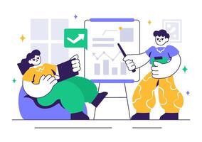 Office Team Meeting and Brainstorming in Modern Business Environment vector