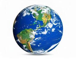 Planet Earth image isolated with white backdrop photo