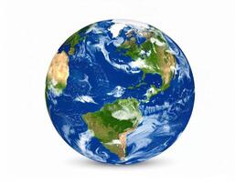 Earth planet displayed on a white background photo