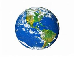 Earth globe on a white background photo
