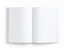 Opened book mock up with blank empty page template photo