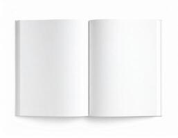 Opened book with empty pages mockup template photo