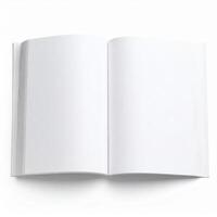 White book with blank empty pages mockup template photo