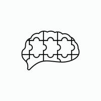 Brain puzzle icon symbolizing mental health and cognitive solutions vector