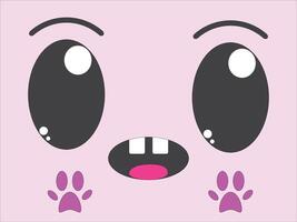 simple kawaii happy face vector