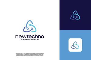 Creative technology logo design with circuit connection idea vector